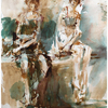 Studium postaci 6, 42x30 cm, akwarela