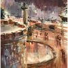Marcin Laszczak, 68 z cyklu "Szczecin", 70x50 cm, akwarela
