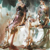 Studium postaci 13, 42x30 cm, akwarela